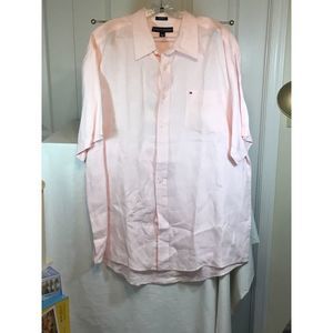 TOMMY HILFIGER MEN'S LINEN DRESS SHIRT SIZE XL NEW